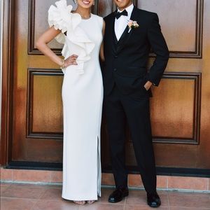 Jovani elegant white prom dress 49868